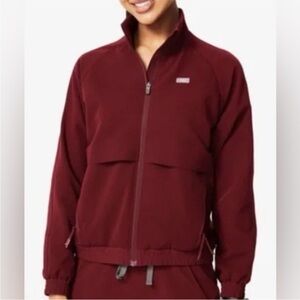 Figs Sydney Scrub Utility Jacket in Burgundy Women’s XXL